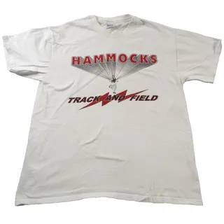 Photo of Hammocks Track And Field Shirt Mens Large White Hanes Beefy-T Graphic Tee 1586