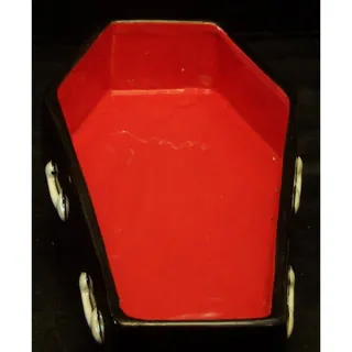 Photo of Ceramic Gothic Skull & Spiderweb Coffin Trinket Box Candy Dish