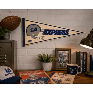 Photo of Vintage LA Express USFL Pennant Los Angeles Football Banner Rare 1982