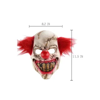 Photo of Horrific Demon Clown Overhead Mask Pennywise Rubber Latex Halloween Horror Props