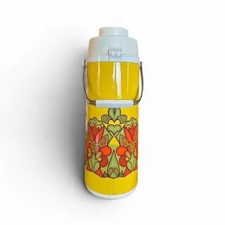 Photo of Vintage MCM Peacock Air Pot Coffee Vacuum Thermos Carafe With Bag Picnics Games