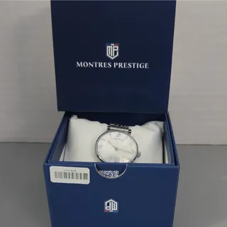Photo of Montres Prestige Women's Quartz 32mm Silver SS Bracelet White MOP Dial 3ATM
