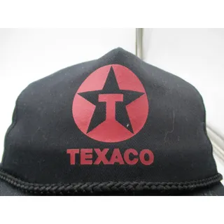 Photo of Texaco Black Cotton Adjustable Snapback Rope Baseball Hat Cap Gas Oil Logo OSFA