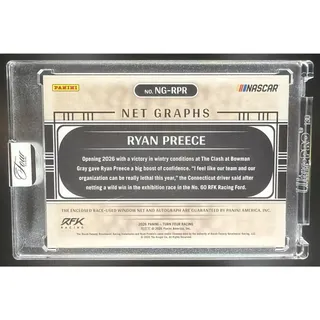 Photo of 2026 Panini Turn Four Racing Ryan Preece #NG-RPR Net Graphs 15/75