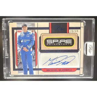Photo of 2026 Panini Turn Four Racing Michael McDowell Team Icons Signatures Blue /49