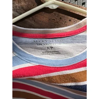 Photo of Lucky Brand Multicolor Striped Short Sleeve Tee Size Small