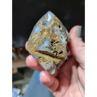 Photo of Holley Blue Agate w/ Inclusions & Banding Semi Polished Specimen (12.8 Grams)