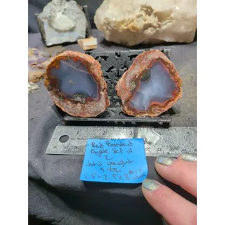 Photo of Banded Red Agate Specimen Set of 2 (Total weight 9.4oz)