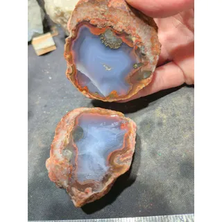 Photo of Banded Red Agate Specimen Set of 2 (Total weight 9.4oz)