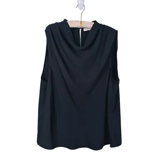 Photo of Babaton Carter Cowl Neck Sleeveless Satin Blouse 2XL Black Quiet Luxury Minimal