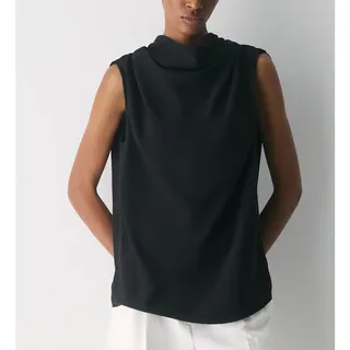 Photo of Babaton Carter Cowl Neck Sleeveless Satin Blouse 2XL Black Quiet Luxury Minimal
