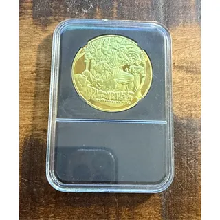 Photo of Dragon Ball Z Gold Plated Challenge Coin Goku Slab Case Display