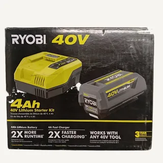 Photo of Ryobi 40V 4Ah Lithium Starter Kit Battery & Charger OP40404VNM Green