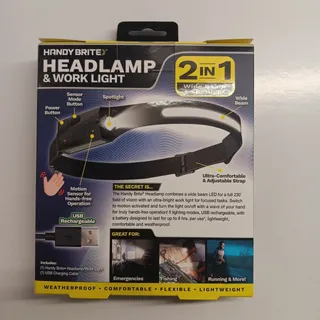 Photo of Handy Brite 2-in-1 LED Headlamp & Work Light, 250 Lumens, Rechargeable