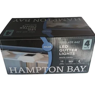 Photo of Hampton Bay Solar LED Gutter Lights 4-Pack White Outdoor Security NXT-40001