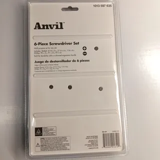 Photo of Anvil 6-Piece Screwdriver Set Slotted & Phillips Blue/Black Hand Tools