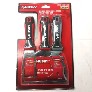Photo of Husky 3-Piece Stainless Steel Paint Tool Set - 15-in-1, 6-in-1, 2-in Putty