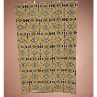 Photo of Batik Sutra Kaltim Indonesian Fabric 3.33 Yards Olive Gold Black Metallic Textile