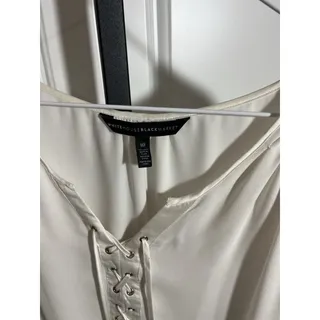 Photo of White House Black Market Women’s Ivory Lined Long Sleeve Peasant Blouse size 10