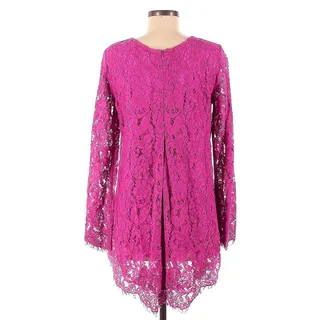 Photo of Adam Lippes Collective Magenta Pink Lace Long Sleeve Tunic Top | Women's 8