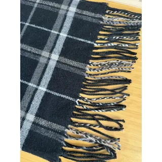 Photo of Unbranded Cashmere Feel Black Gray Plaid Scarf Unisex
