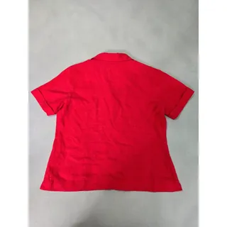 Photo of Chico's Red 100% Linen Button Up Top Large Size 2