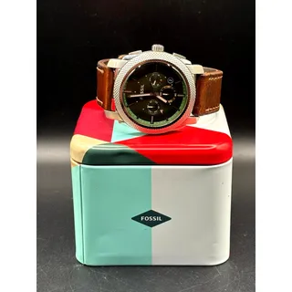 Photo of Fossil FS5161 Machine Chronograph Forest Green Leather Strap Men's Watch 44mm