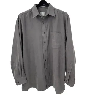 Photo of Forsyth Men’s Gray 100% Cotton Button Down Shirt Long Sleeve Casual Work L