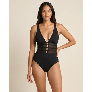 Photo of LaBlanca Island Goddess Over the Shoulder Mesh One-Piece Black Size 4