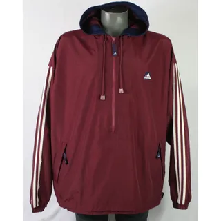 Photo of Y2K Adidas Mens XL Jacket Big Logo 1/2 Zip Shiny Anorak Windbreaker Vintage
