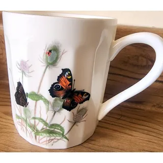 Photo of Royal Kendal Fine Bone China Mug 1985 England Butterfly W/ Yellow Design H&M