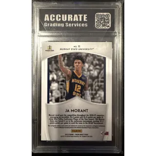 Photo of 2019 Panini Prizm Draft Picks Ja Morant Rookie #11 Ags 10 Gem Mint Grizzlies