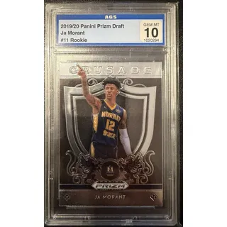 Photo of 2019 Panini Prizm Draft Picks Ja Morant Rookie #11 Ags 10 Gem Mint Grizzlies