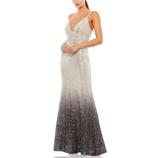 Photo of Mac Duggal 70142 Black/Gold Evening Gown Ombre Sequined Column Dress Size 14