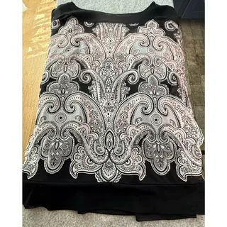 Photo of INC International Concepts 2X Paisley Cold Shoulder Sheer Layered Tie Top