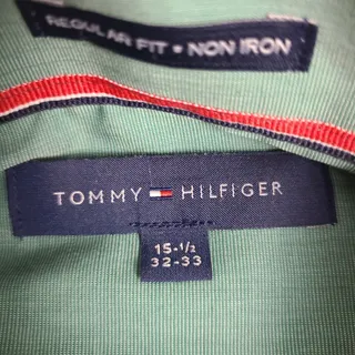 Photo of Tommy Hilfiger Shirt Men 15 1/2 32-33 Green Button-Down Cotton Long Sleeve