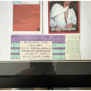 Photo of Eddie Money 1995 Concert Backstage VIP Pass Ticket Framed Memorabilia