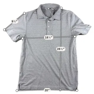 Photo of TravisMathew Polo Shirt Mens Medium Gray Golf Performance Short Sleeve