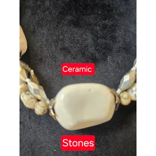 Photo of Ivory Chunky Beaded Braided Statement Necklace