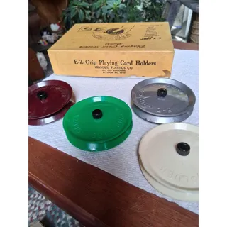 Photo of Vtg EZ Grip Deluxe Playing Card Holders in Original Box Missouri Plastics Co (3940)