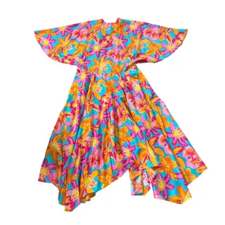 Photo of Jim Thompson Multicolor Tropical Floral Silk Cover-Up Dress