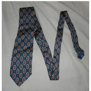 Photo of Polo by Ralph Lauren All Silk Blue w/Red Ovals Neckwear Tie Necktie 56" long