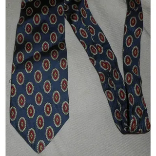 Photo of Polo by Ralph Lauren All Silk Blue w/Red Ovals Neckwear Tie Necktie 56" long