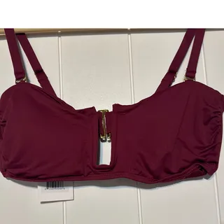 Photo of Andie Cartagena Bikini Top Womens M Bordeaux Ruched Swim NWT