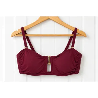 Photo of Andie Cartagena Bikini Top Womens M Bordeaux Ruched Swim NWT