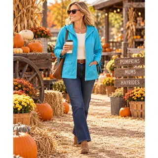 Photo of Chico’s Zenergy 3 XL Turquoise Hooded Lightweight Jacket Windbreaker Travel