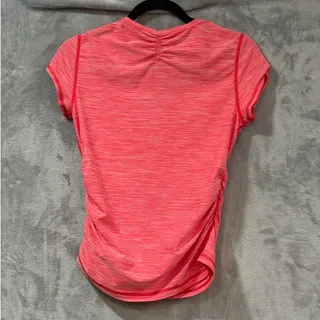 Photo of Title Nine Grace Tee Peach Pink Ruched Back Athletic Tee Short Sleeve Women's XS