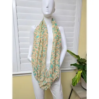 Photo of Cream Printed Y2K 90s Light Infinity Scarf OSFM