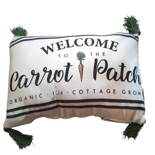 Photo of Threshold Welcome to the Carrot Patch Easter Throw Pillow 11.5x16 Tassel