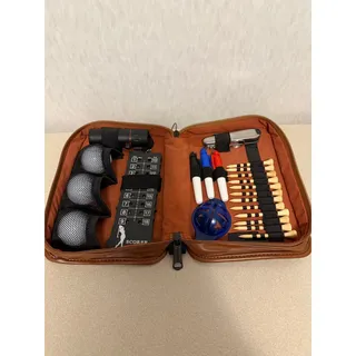 Photo of YOREPEK Golf Accessories Kit Leather Case Balls Tees Monocular Scorer Divot Tool